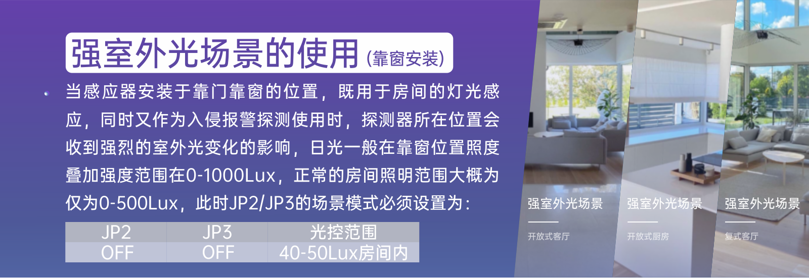  PA467-強(qiáng)室外光場(chǎng)景的使用（靠窗/靠門安裝） 